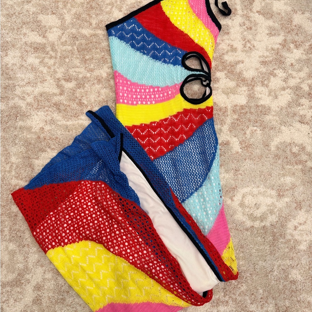 STAUD Multicolor Knit Dress
